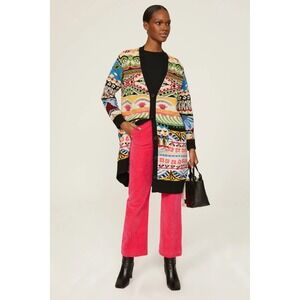 NWT Aldo Martins Nashira Longline Jacquard Knit Cardigan Sweater Size S